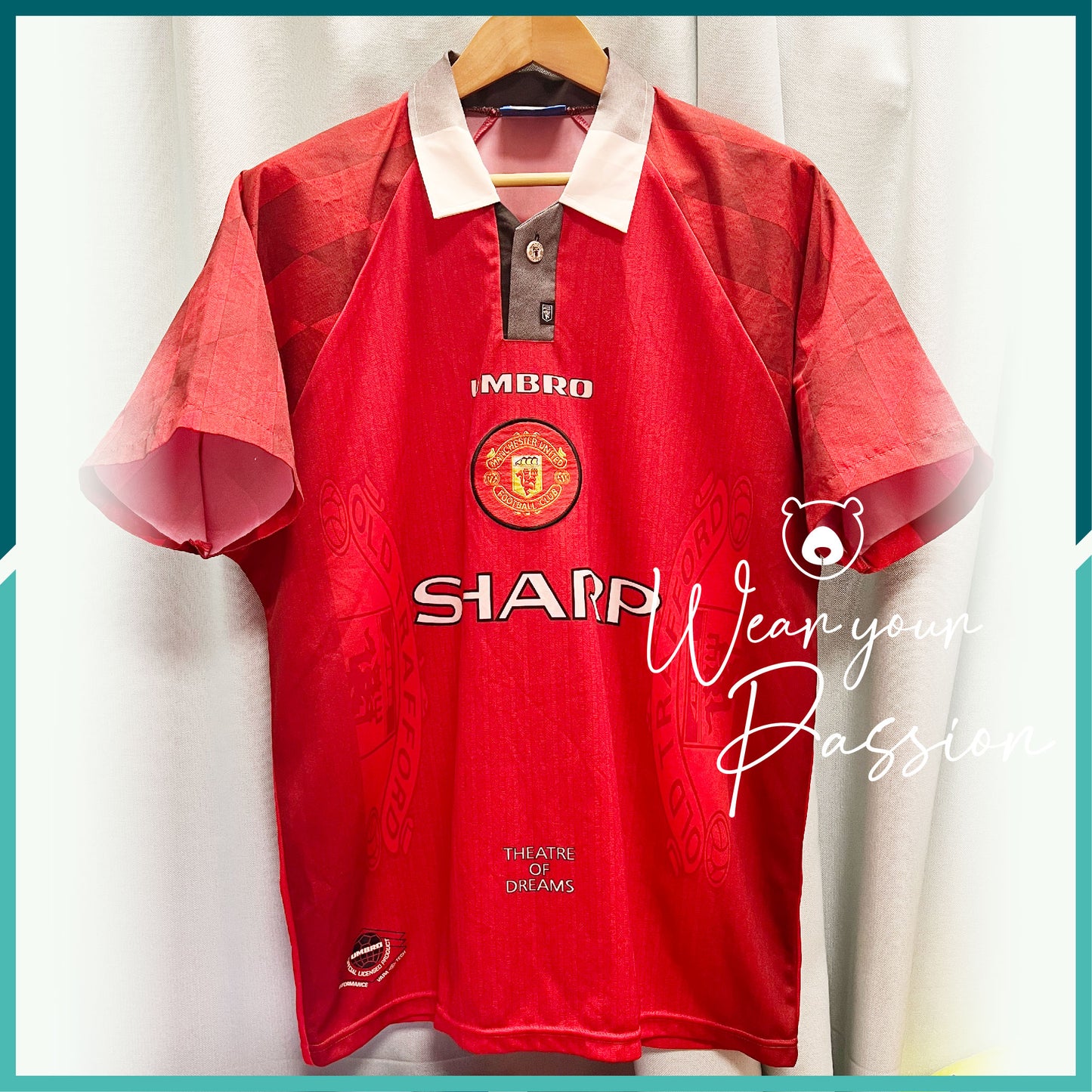 (Nameset Included) 1995-96 Manchester United Home Jersey