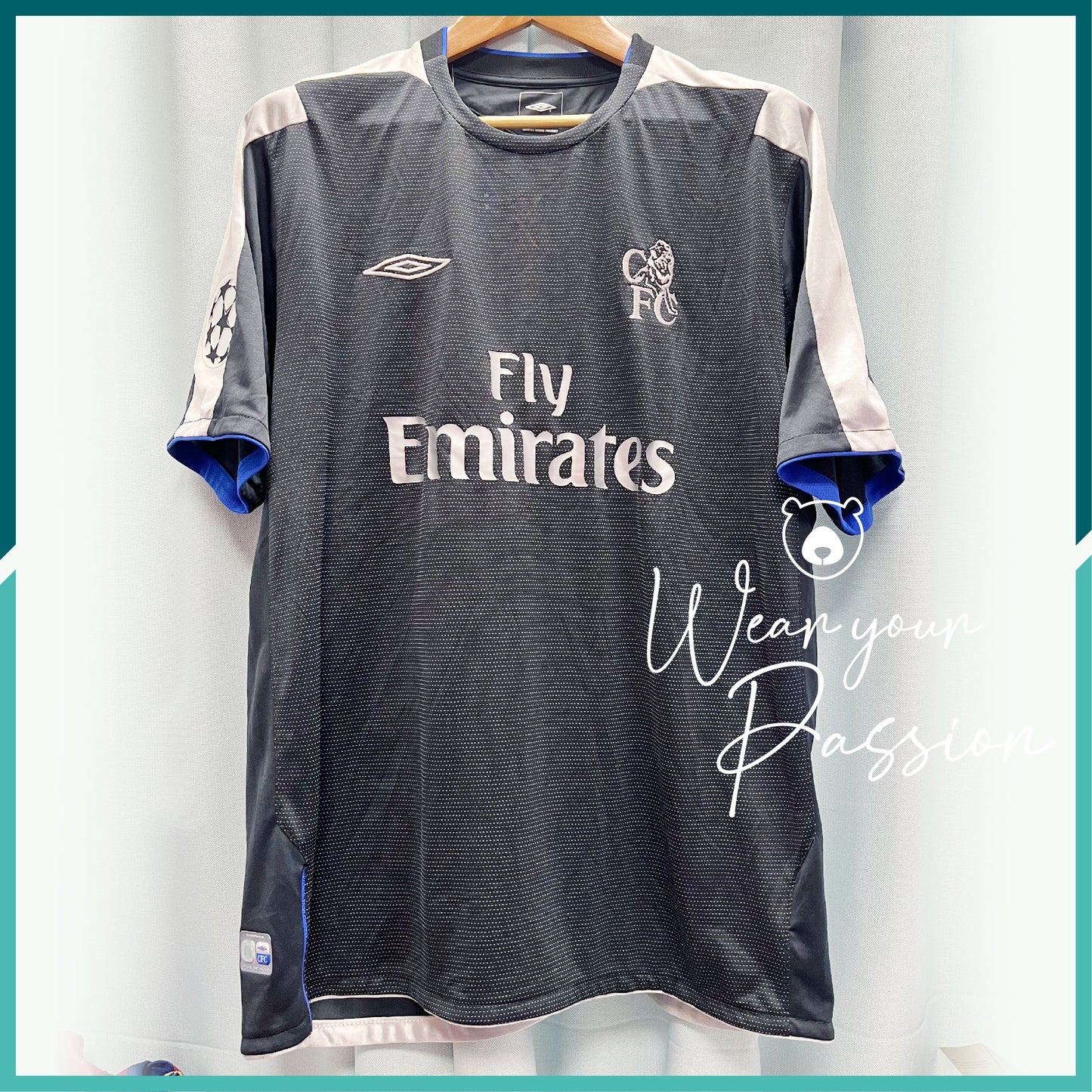 (Nameset & Patch Included) 2004-05 Chelsea 3rd Away Jersey (UCL Version)