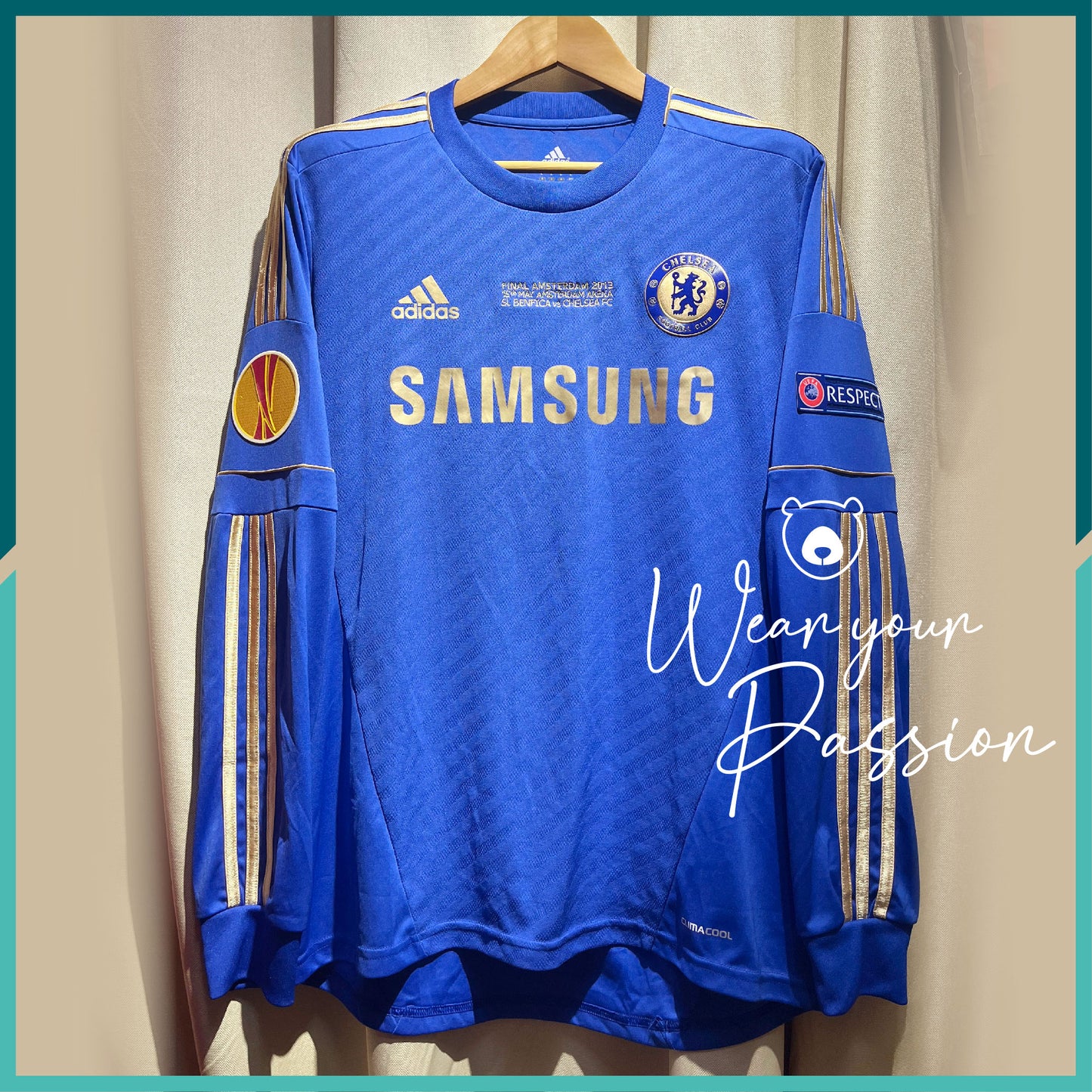 2012-13 Chelsea Long Sleeve Home Jersey (UEFA Europa League Final Version)