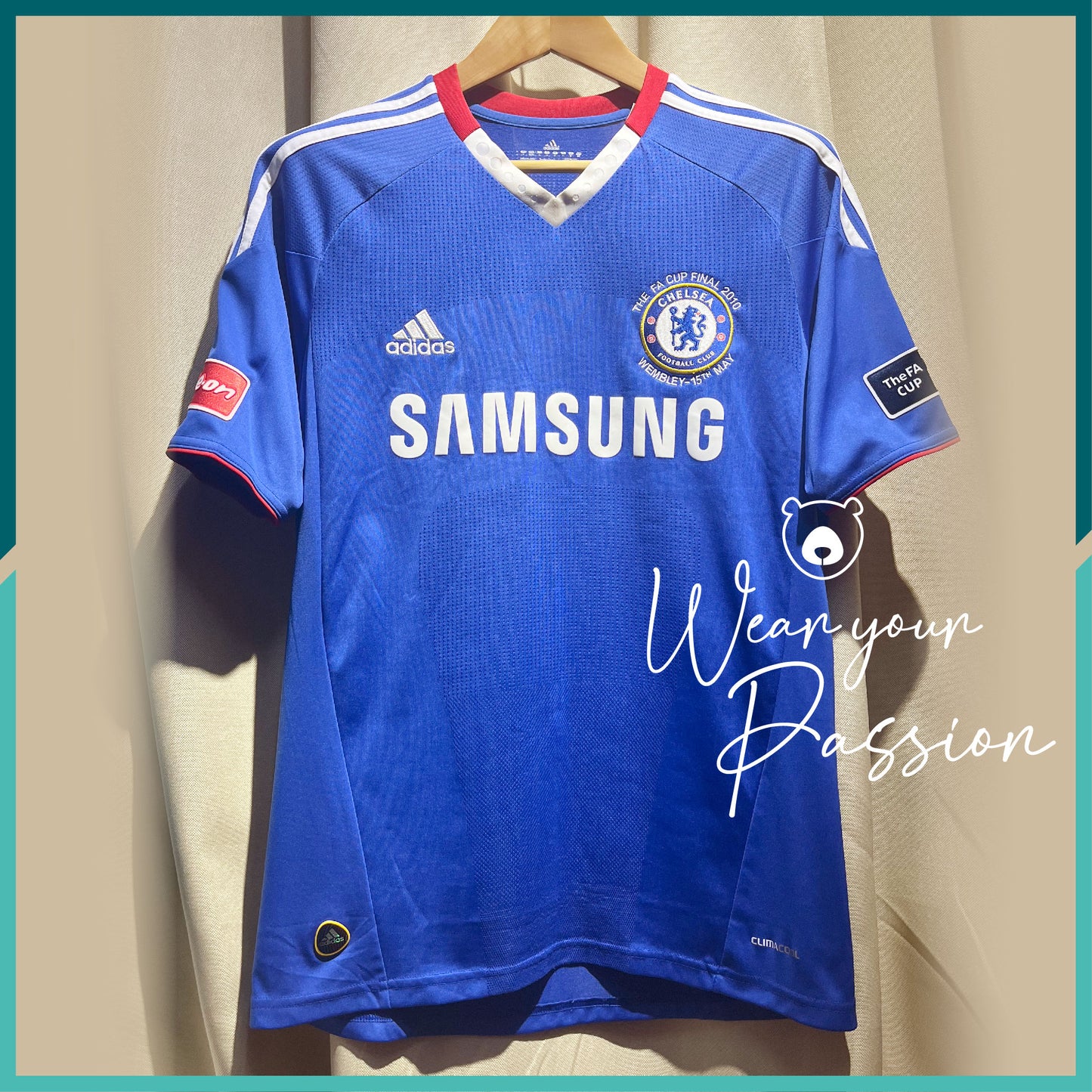 (Nameset & Patches Included) 2010-11 Chelsea Home Jersey (2010 FA Cup Final Version)