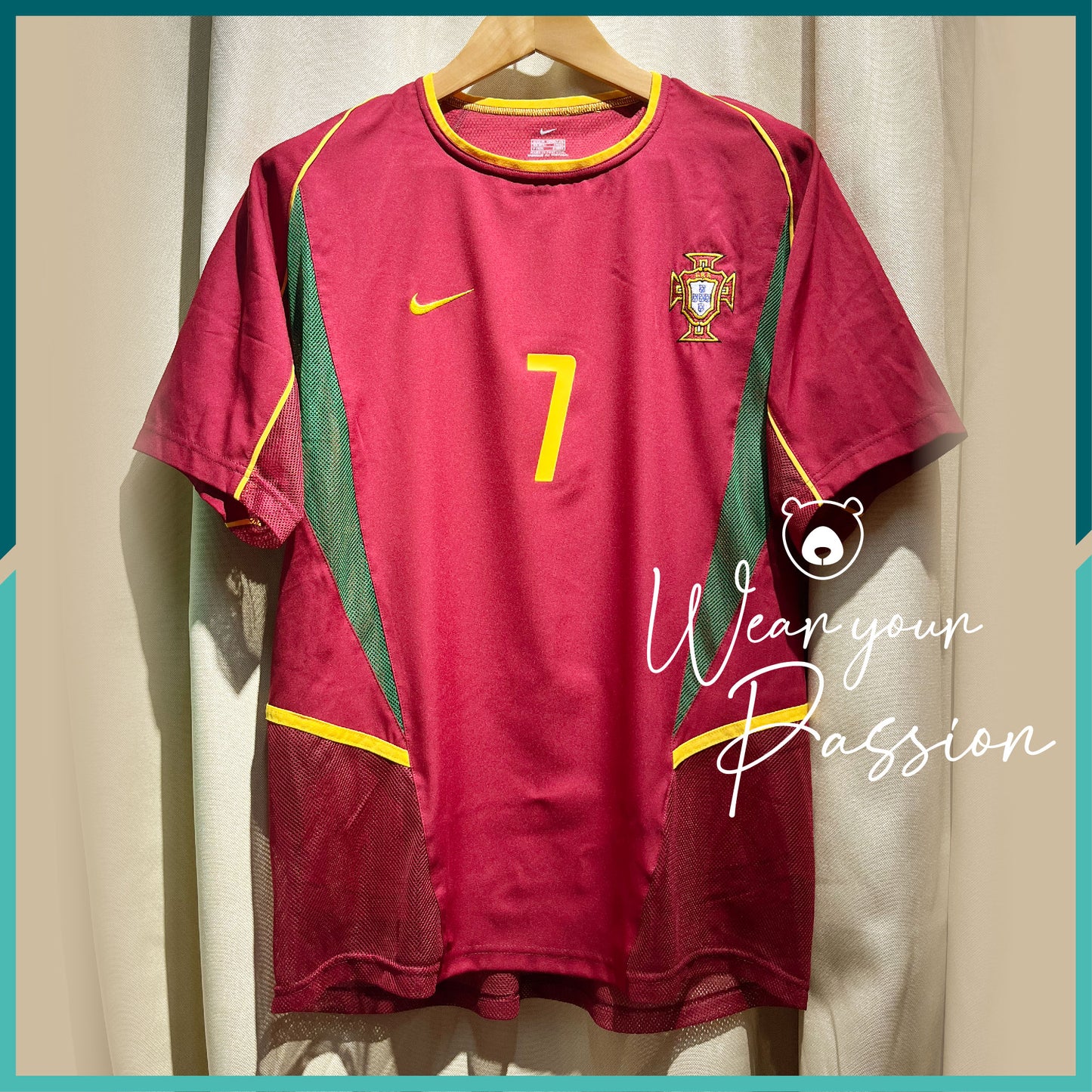 (Nameset Included) Authentic 2002-03 Portugal Home Jersey