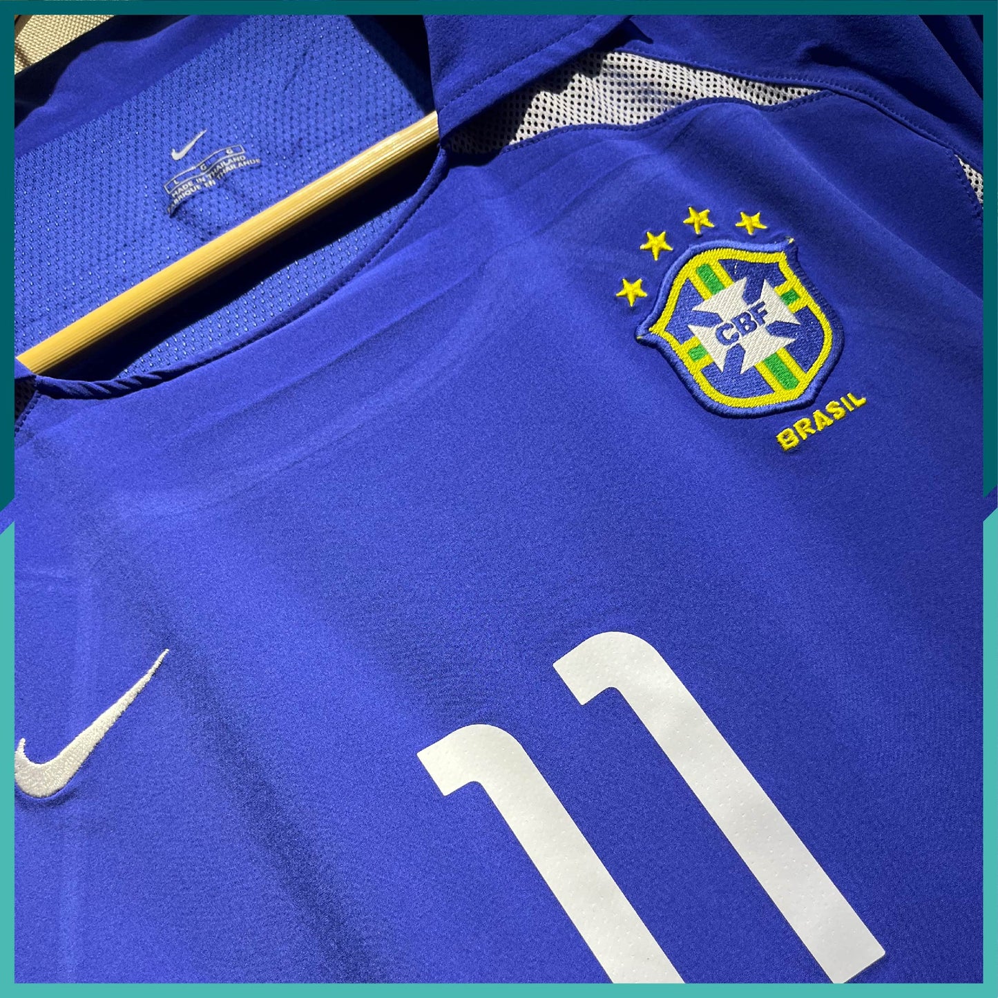 (Nameset Included) Authentic 2002-03 Brazil Away Jersey