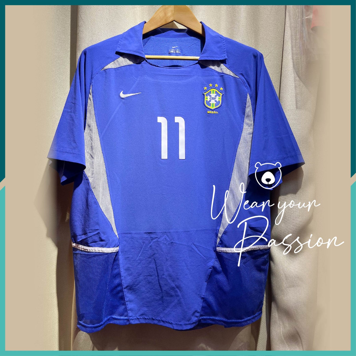 (Nameset Included) Authentic 2002-03 Brazil Away Jersey