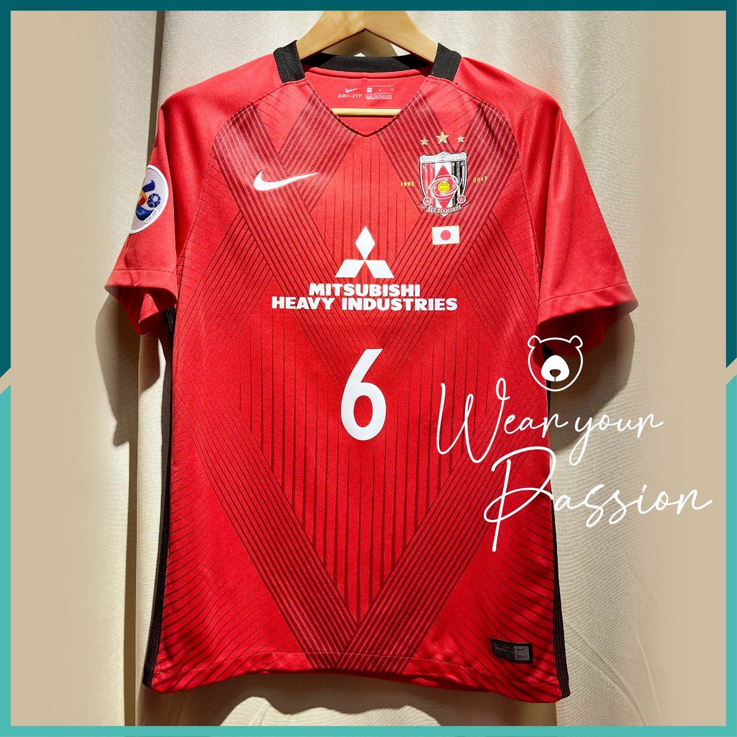 (Nameset Included) 2017 Urawa Red Diamonds Home Jersey (AFC Champions League Version)
