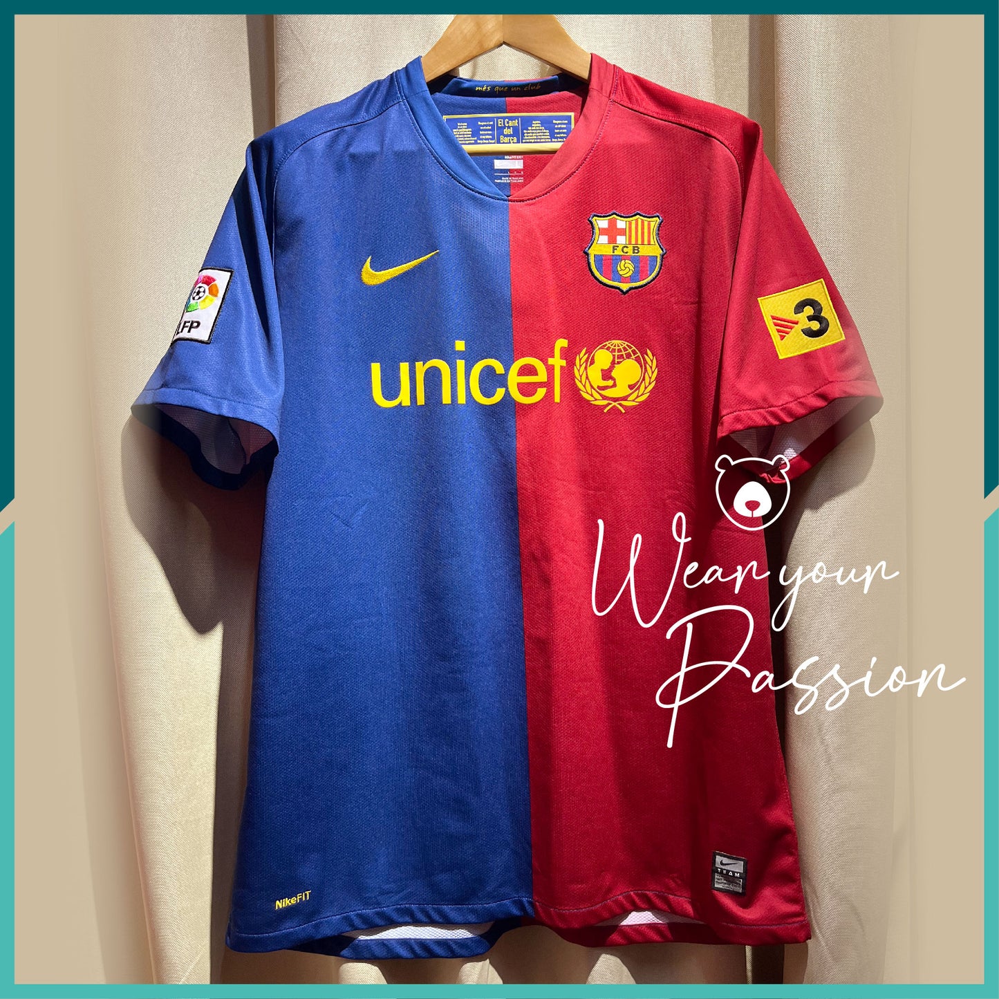 (Nameset & Patch Included) 2008-09 Barcelona Home Jersey