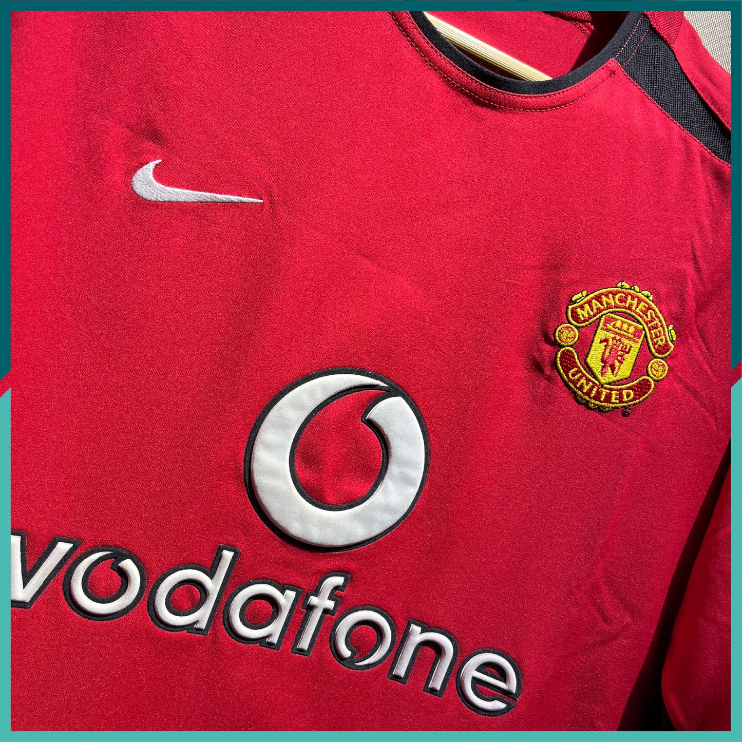(Nameset & Patch Included) 2002-03 Manchester United Home UCL Jersey