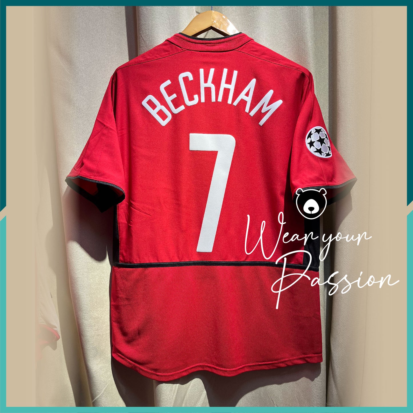 (Nameset & Patch Included) 2002-03 Manchester United Home UCL Jersey
