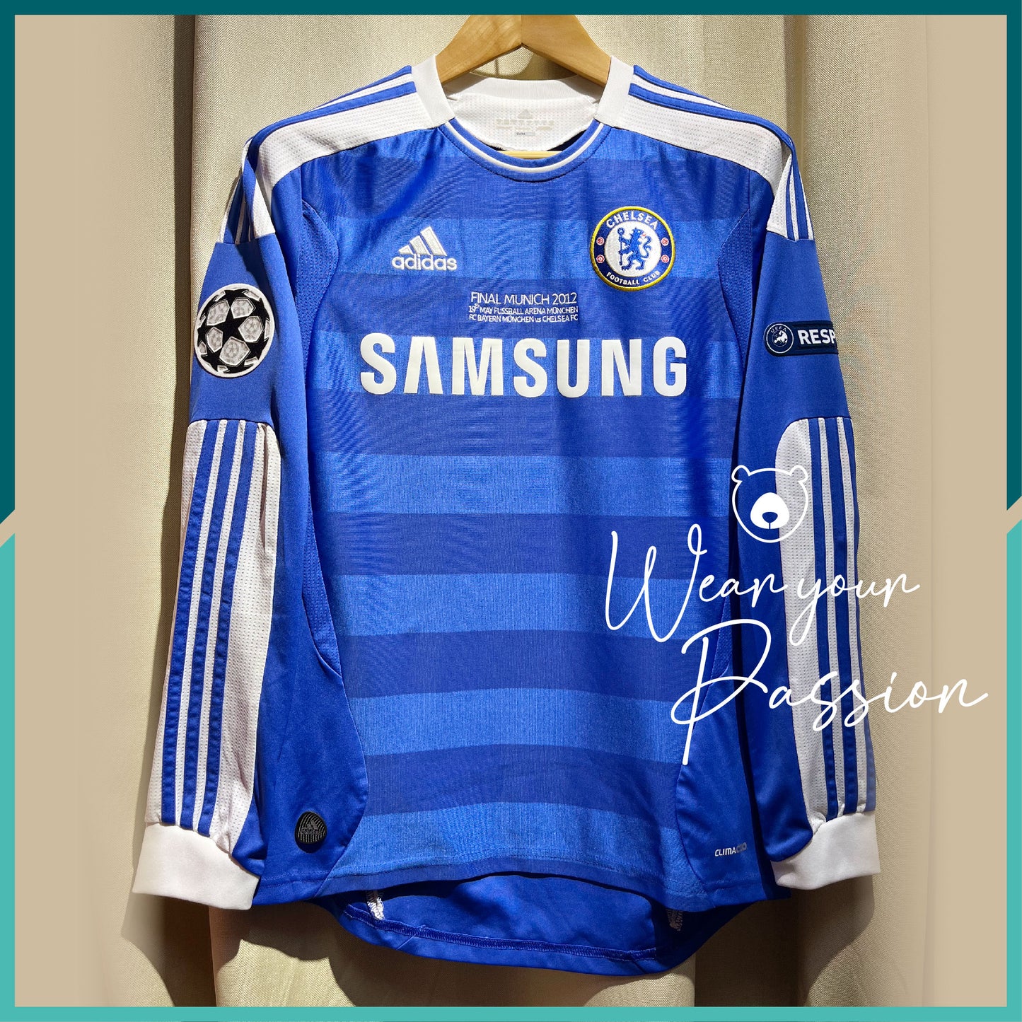 2011-12 Chelsea UCL Home Long Sleeve Jersey (Final 2012 Version)