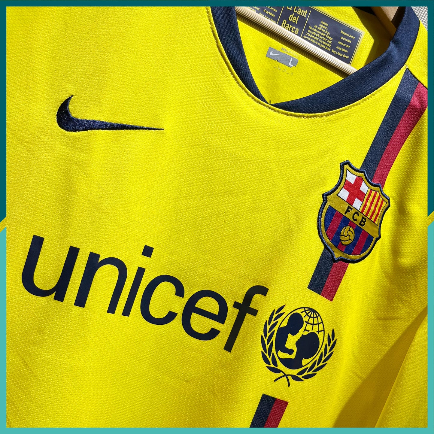 (Nameset & Patches Included) 2008-10 Barcelona Away Long Sleeve Jersey