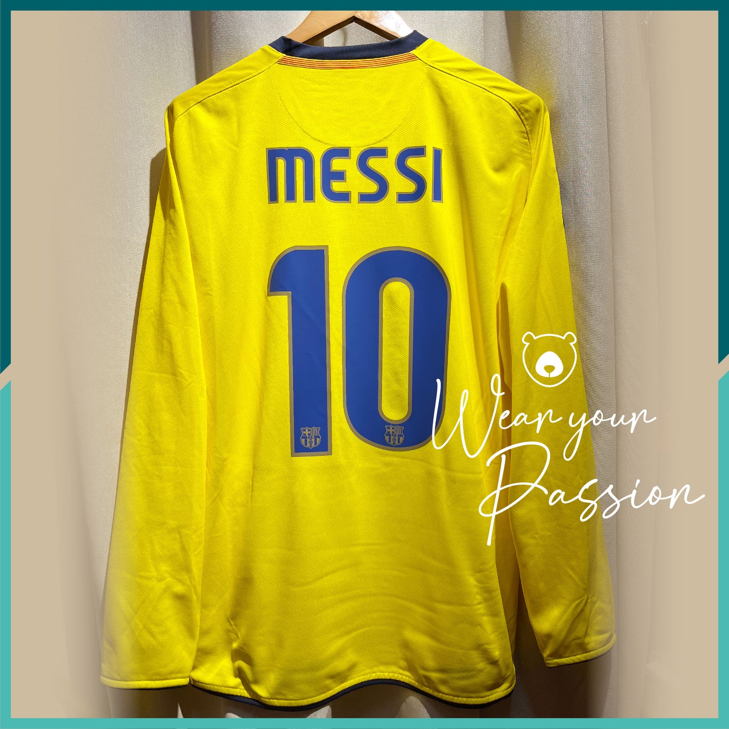 (Nameset & Patches Included) 2008-10 Barcelona Away Long Sleeve Jersey