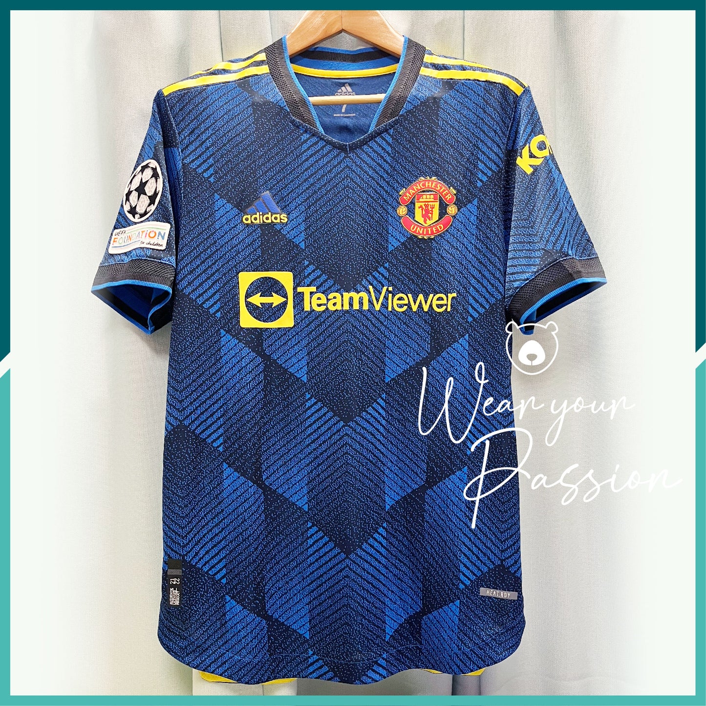 [連熨字、臂章] Player Issue 2021-22 曼聯第二作客球衣