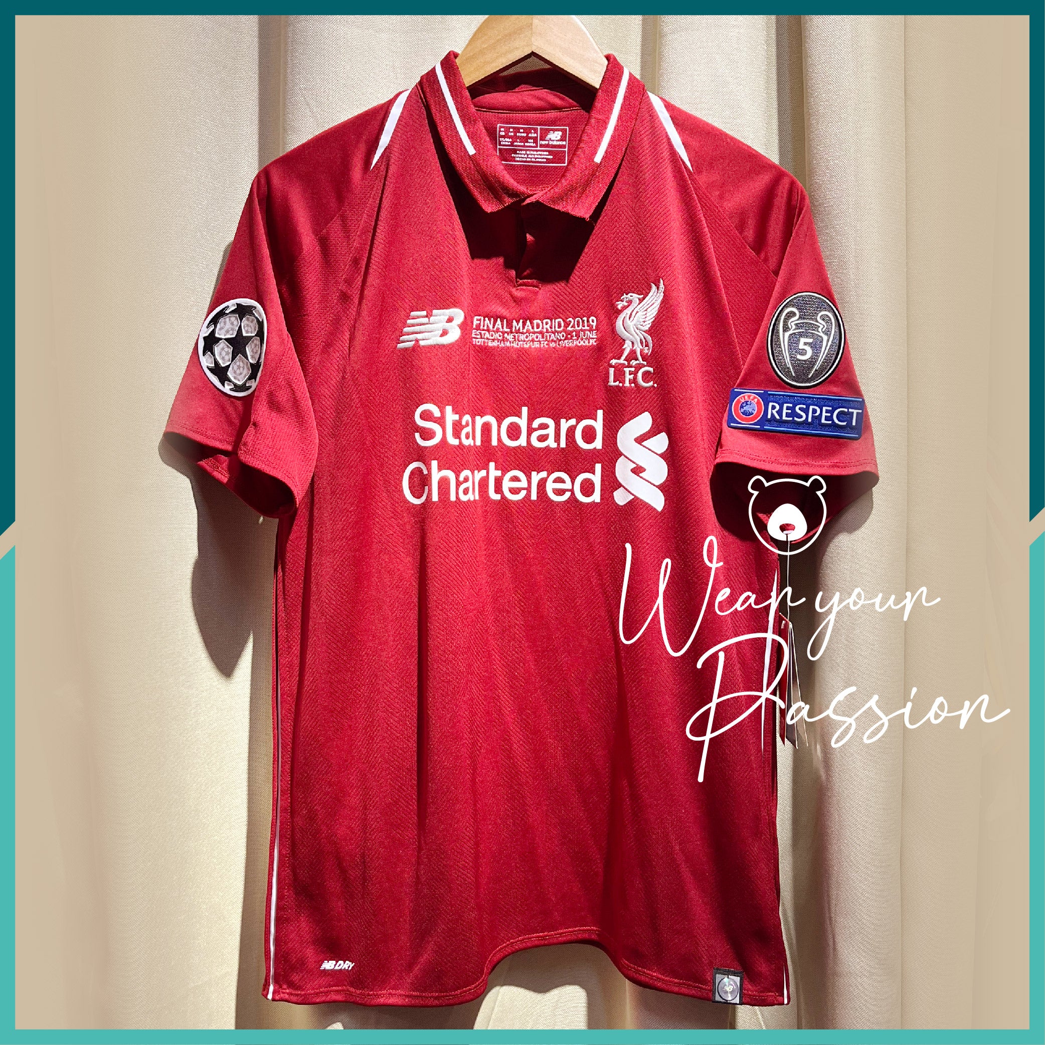 2018 19 Liverpool Home Jersey UCL Final 2019 Version