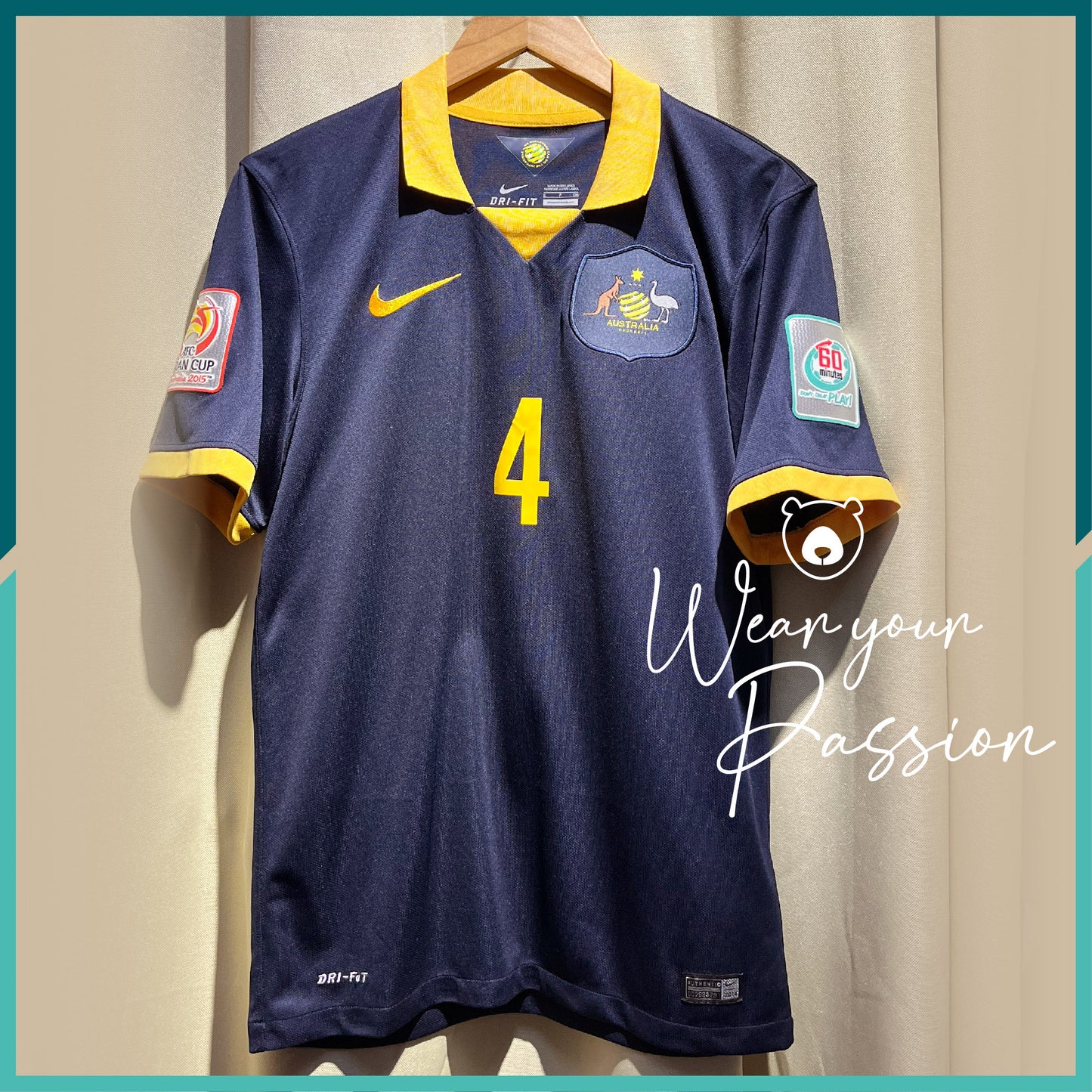 [Nameset & Patches Included] 2014-15 Australia Away Jersey