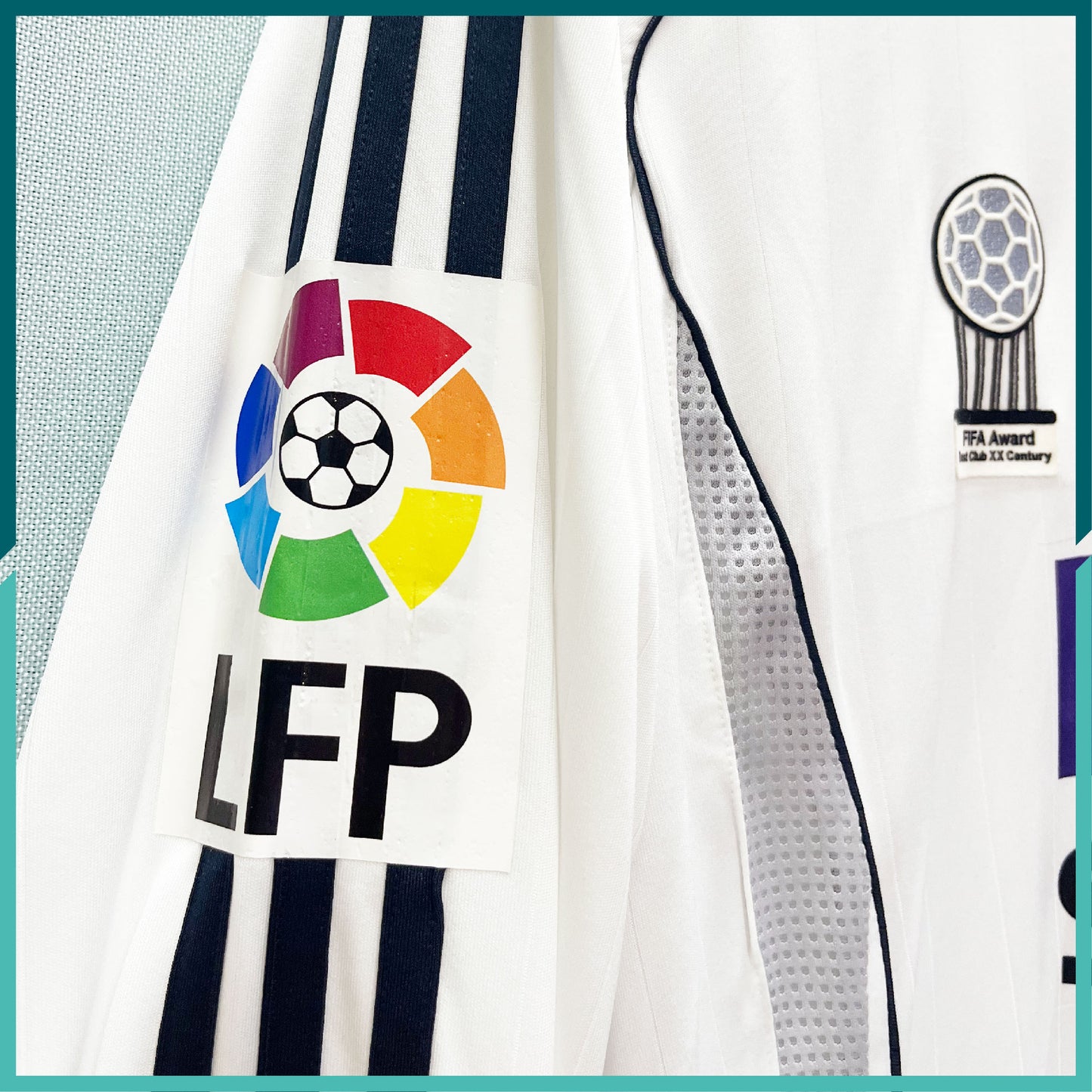 (Nameset & Patches Included) Player Issue 2006-07 Real Madrid Long Sleeve Home Jersey 