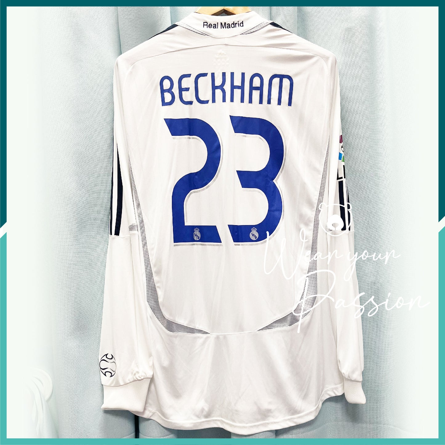 (Nameset & Patches Included) Player Issue 2006-07 Real Madrid Long Sleeve Home Jersey 
