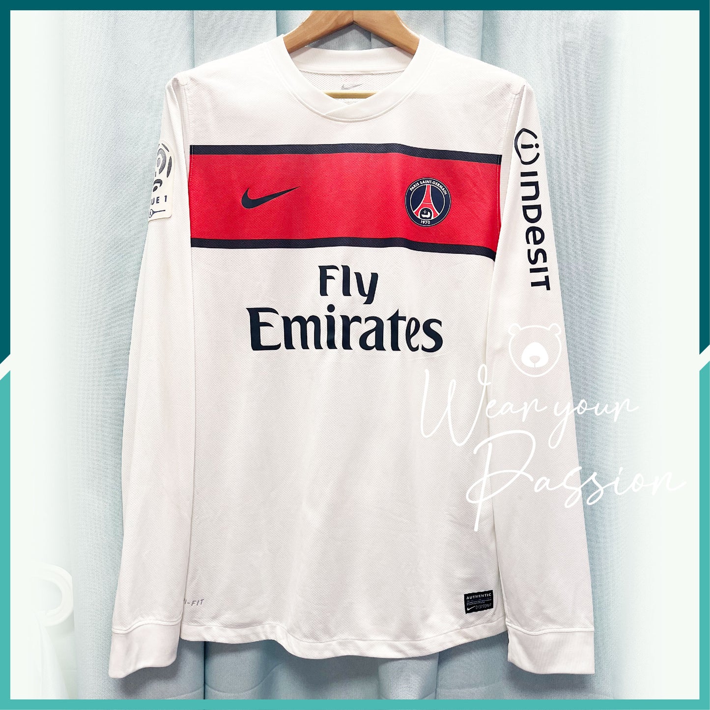 (Nameset & Patches Included) Player Issue 2012-13 Paris Saint Germain Long Sleeve Away Jersey 