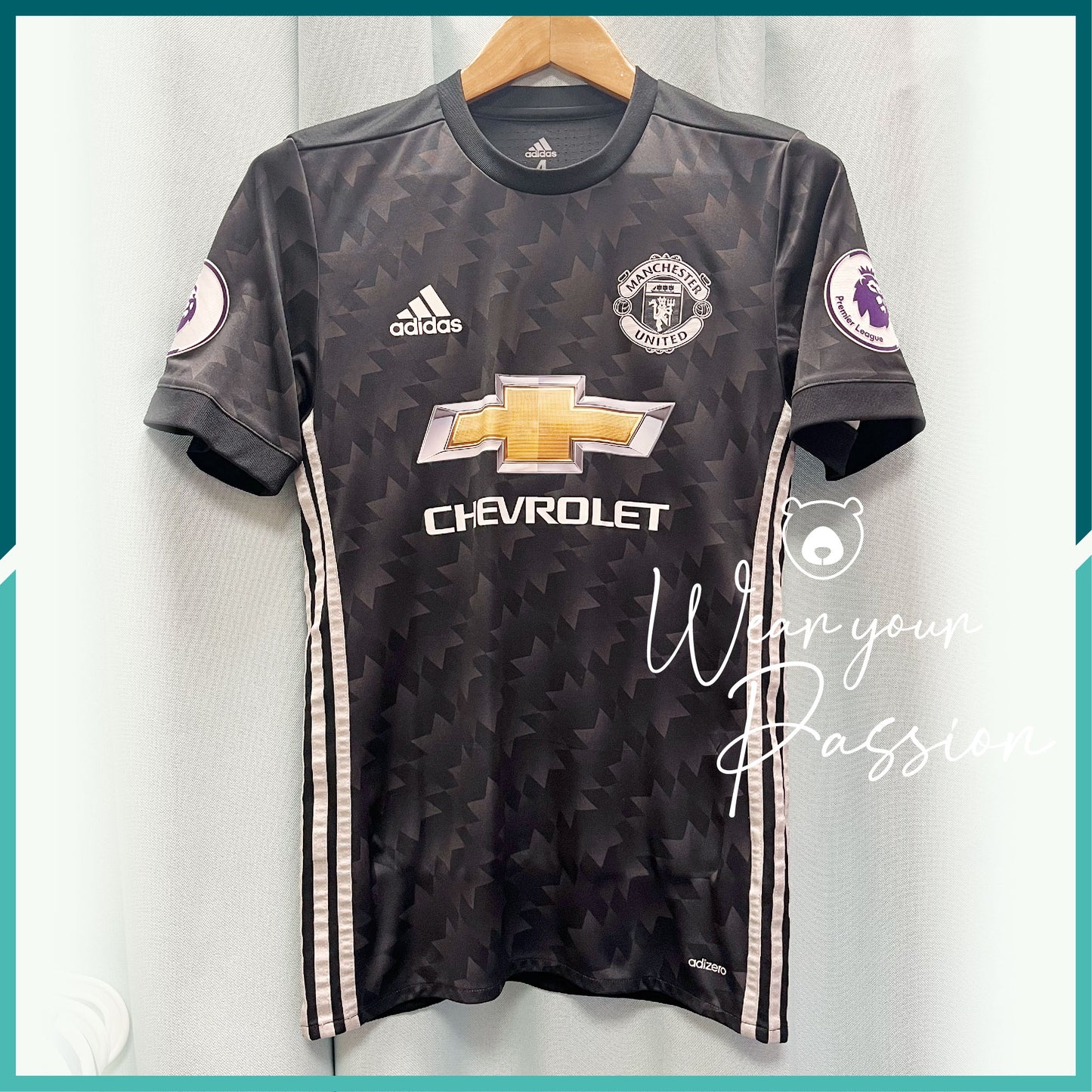 (Nameset, Patches Included) Player Issue 2017-18 Manchester United Away Jersey