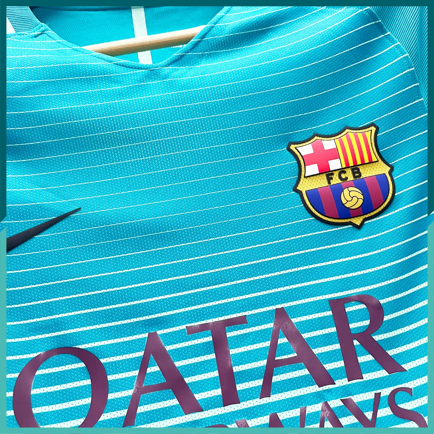 [連熨字、臂章] Player Issue 2016-17 巴塞隆拿第二作客球衣