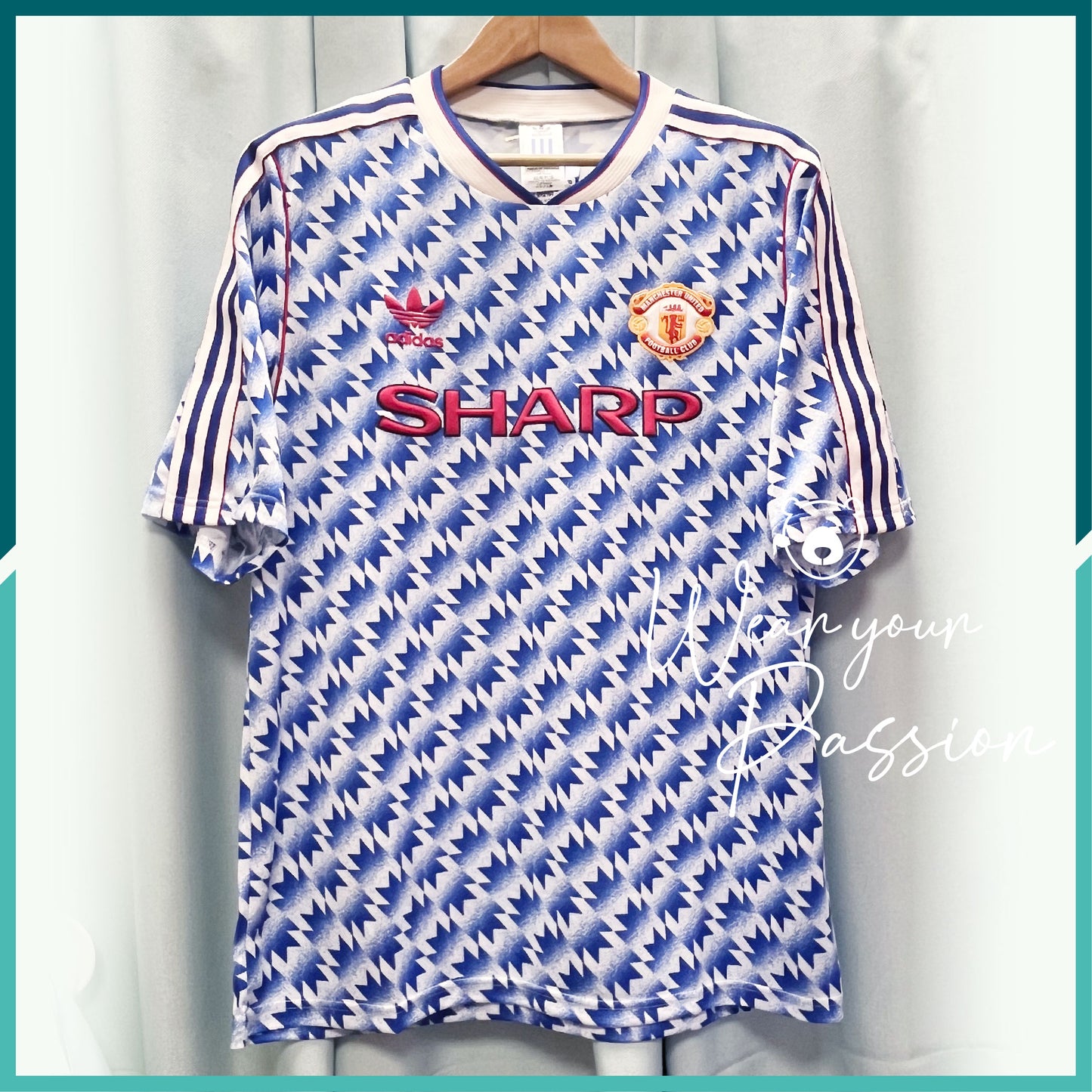 (Nameset & Patches Included) 1992 Manchester United Official Retro Away Jersey