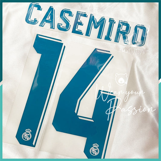 2017-18 Real Madrid Home Nameset #14 CASEMIRO
