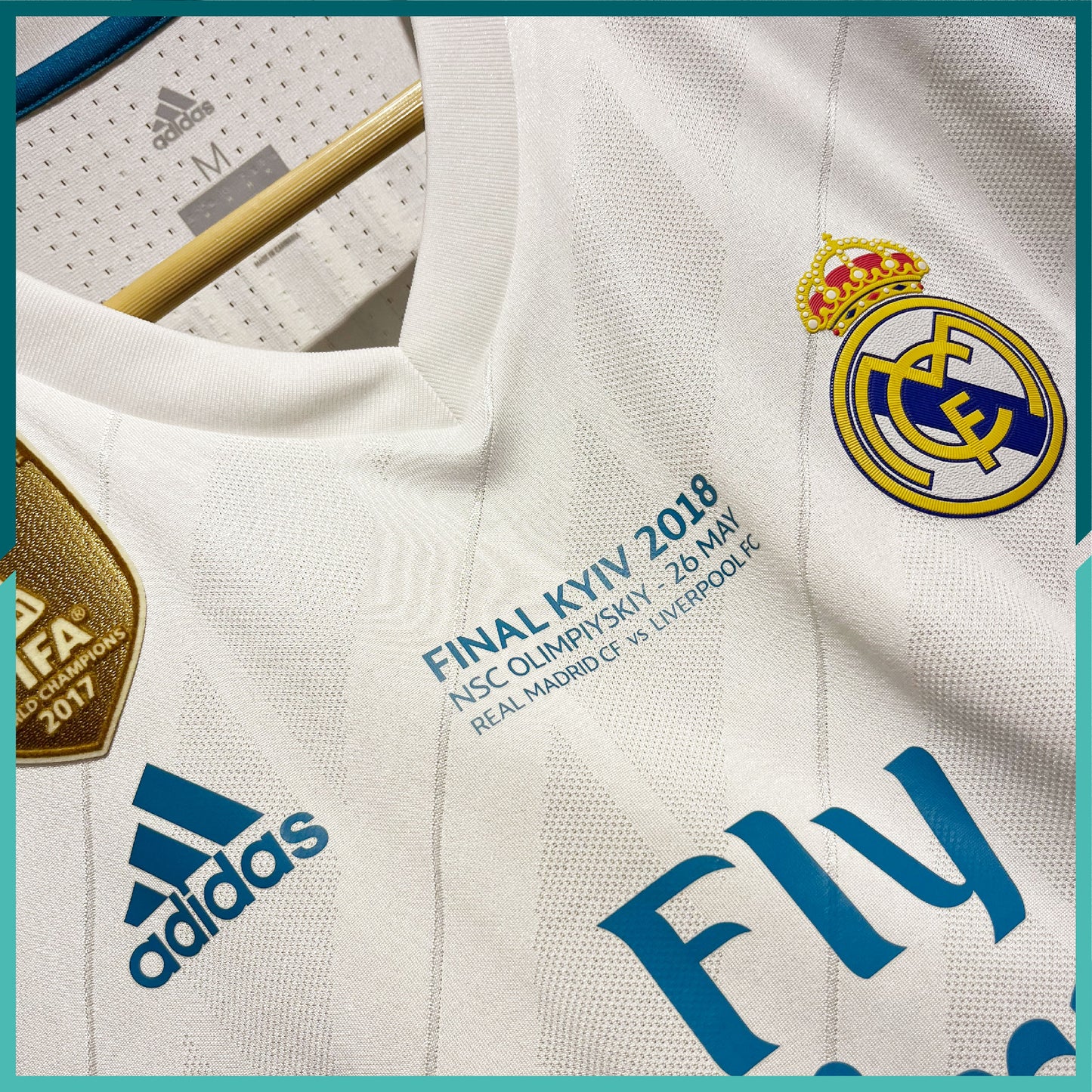 (Nameset & Patches Included) 2017-18 Real Madrid Home Jersey (UEFA Champions League Final Version)