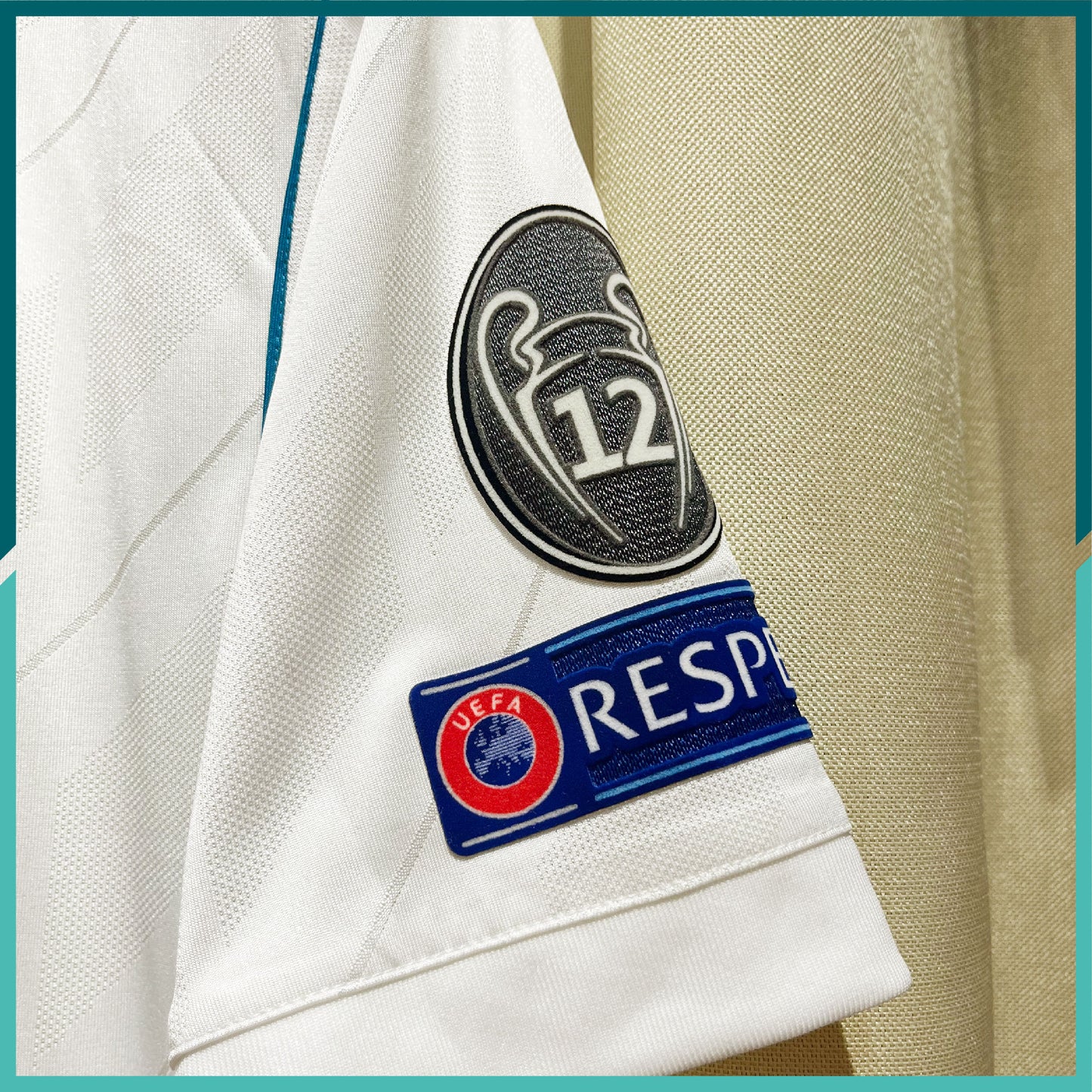(Nameset & Patches Included) 2017-18 Real Madrid Home Jersey (UEFA Champions League Final Version)