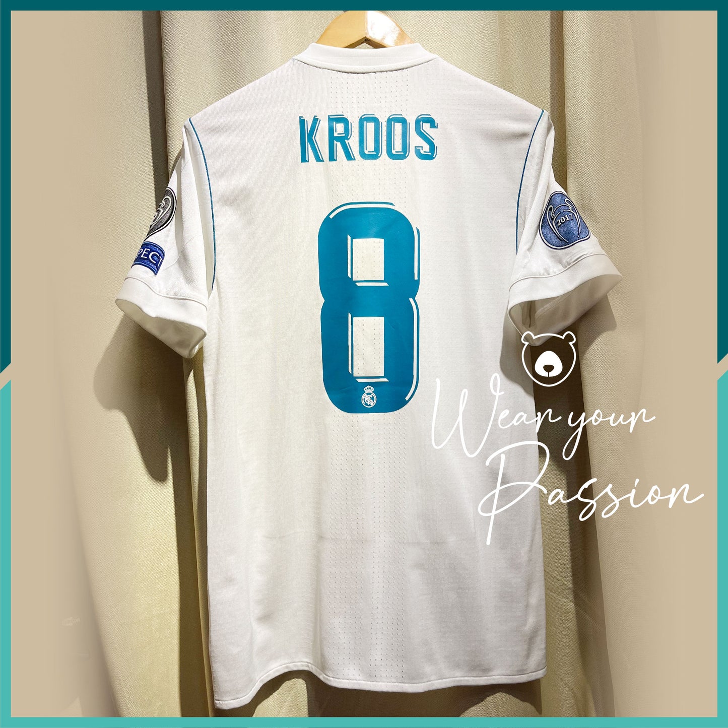 (Nameset & Patches Included) 2017-18 Real Madrid Home Jersey (UEFA Champions League Final Version)