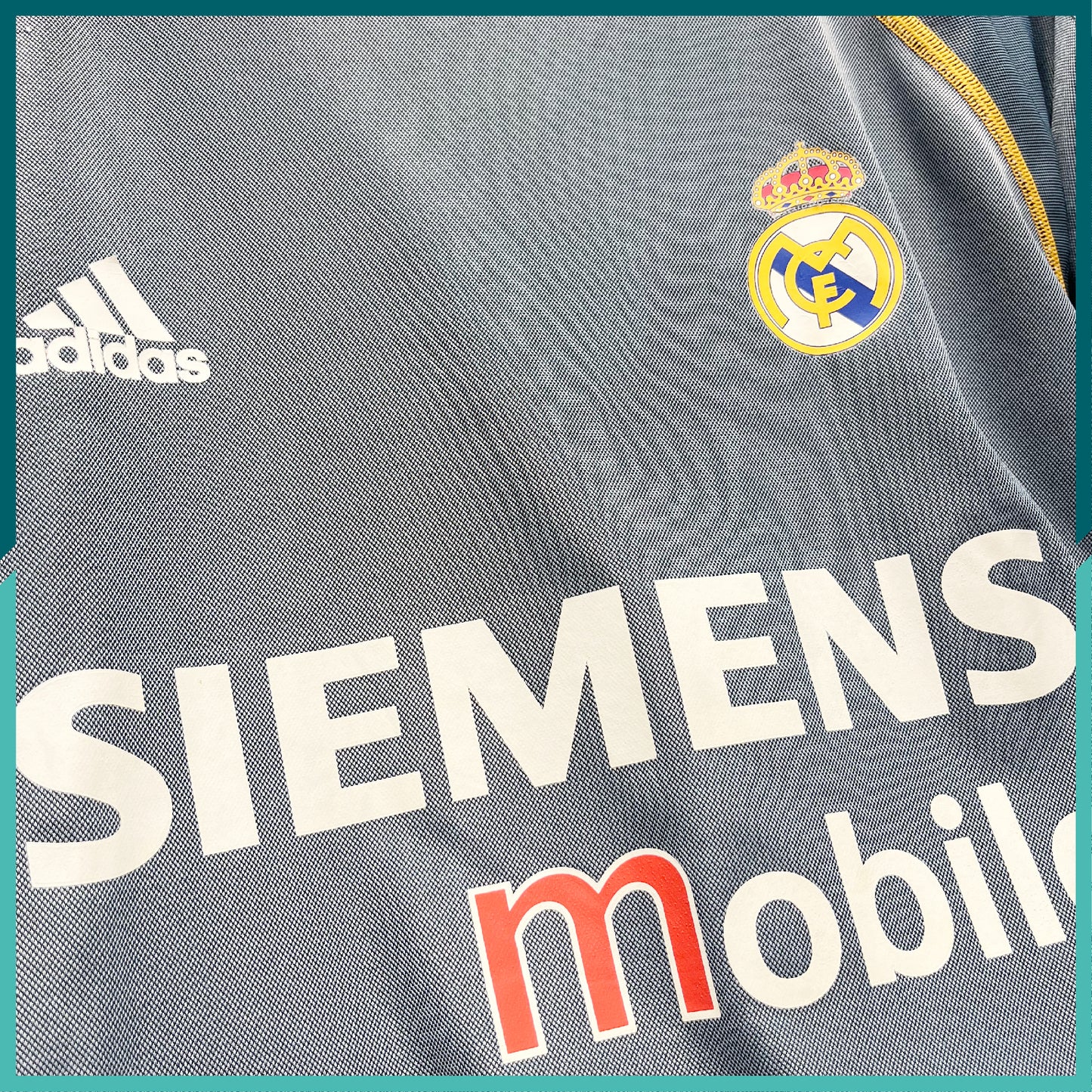 (Nameset & Patches Included) Authentic 2003-04 Real Madrid Long Sleeve 3rd Away Jersey