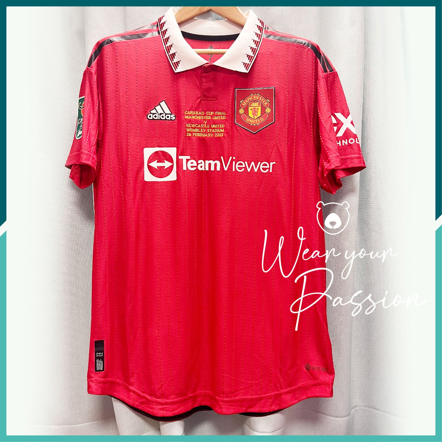 [連熨字、臂章、對賽日期] Player Issue 2022-23 曼聯主場球衣（英格蘭聯賽盃決賽版本）