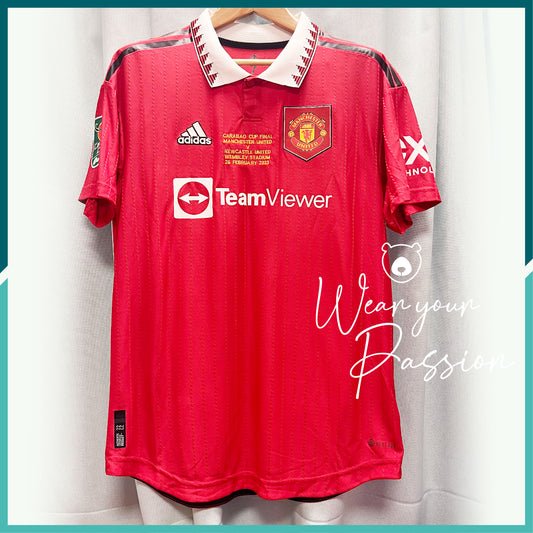 [連熨字、臂章、對賽日期] Player Issue 2022-23 曼聯主場球衣（英格蘭聯賽盃決賽版本）