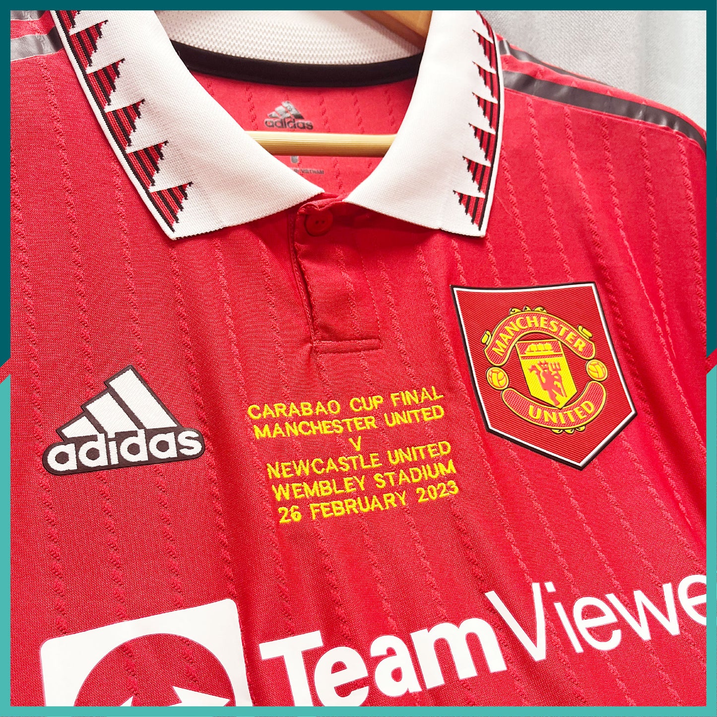 [連熨字、臂章、對賽日期] Player Issue 2022-23 曼聯主場球衣（英格蘭聯賽盃決賽版本）