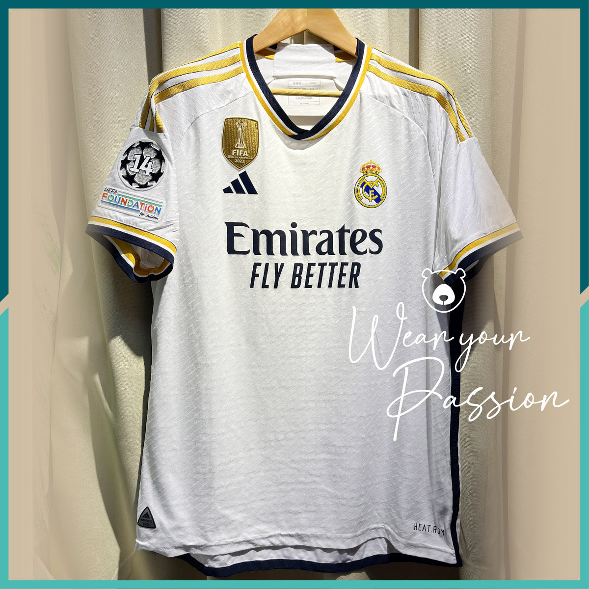 Nameset & Patches Included) Authentic 2023-24 Real Madrid Home 