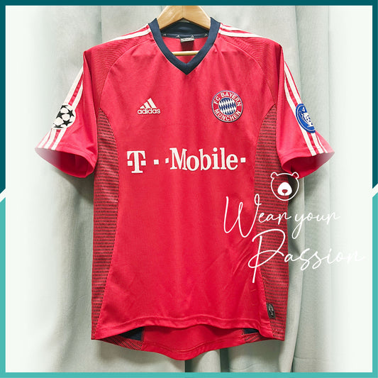 [連熨字、臂章] 2002-04 拜仁慕尼黑歐聯版主場球衣