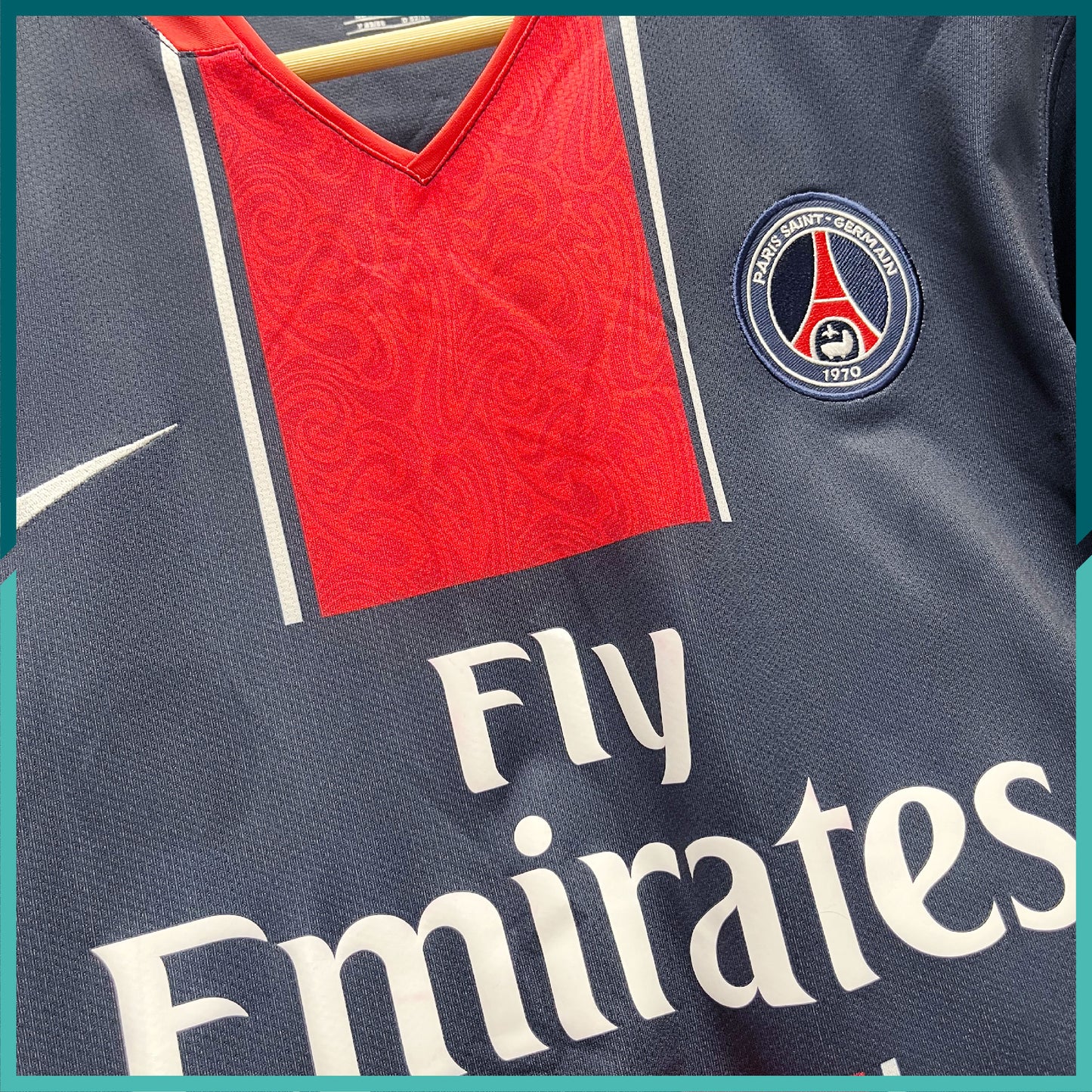 (Nameset & Patch included) Player Issue 2007-08 Paris Saint-Germain Long Sleeve Home Jersey