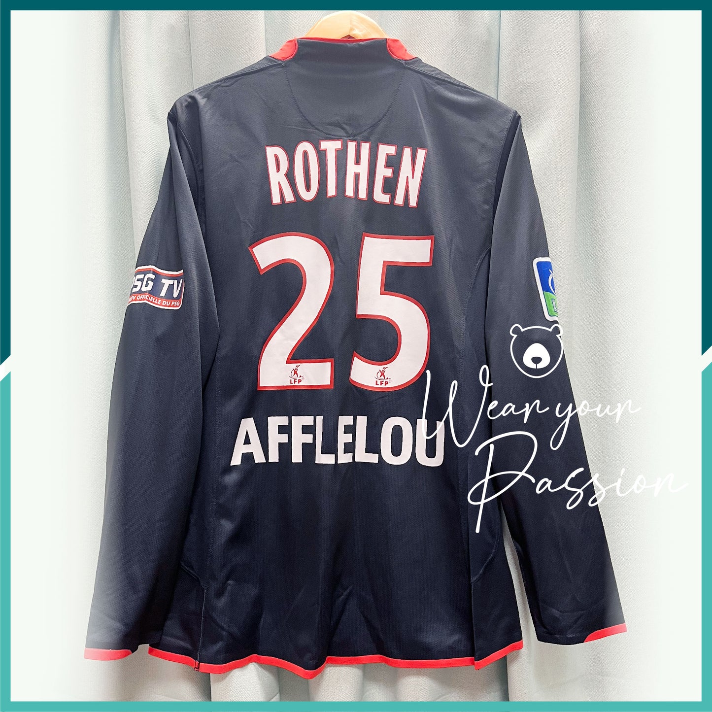 (Nameset & Patch included) Player Issue 2007-08 Paris Saint-Germain Long Sleeve Home Jersey