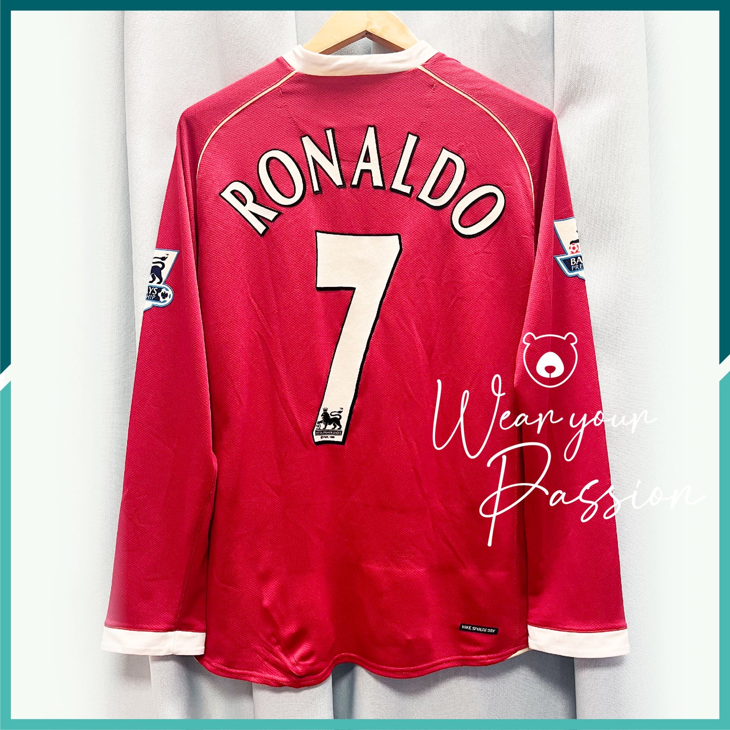 (Nameset & Patches Included) 2006-07 Manchester United Long Sleeve Home Jersey