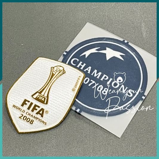 2008-09 UEFA Champions League Champions 2008 patch & FIFA Club World Cup Winners Patch (Manchester United Use)